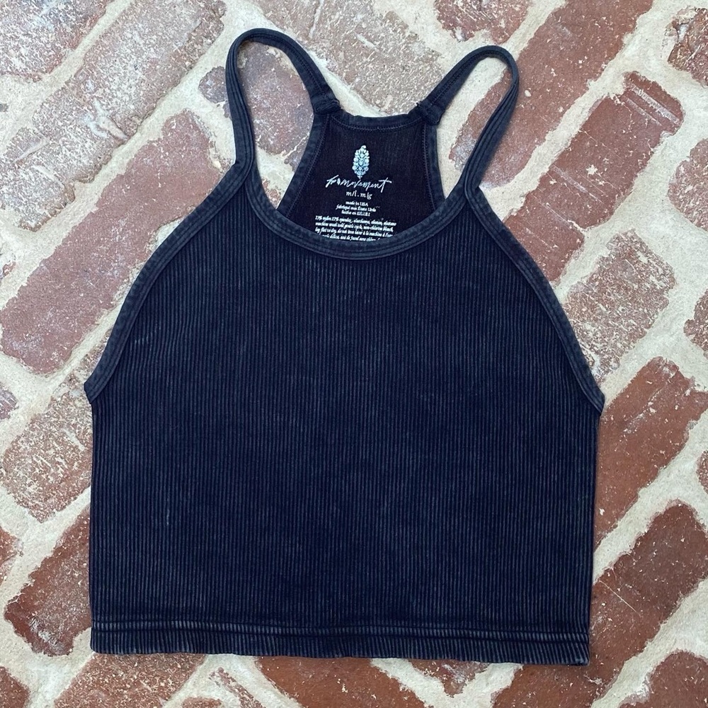 NWOT Free People Happiness Runs Crop - Size M/L - Washed Black